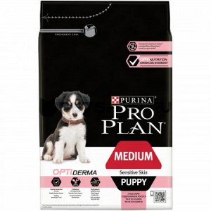 Pro Plan Medium Puppy Senstive Skin сухой корм для щенков средних пород с чувствительной кожей Лосось с рисом 3кг АКЦИЯ!