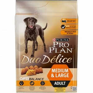 Pro Plan Duo Delice Medium&Large Adult сухой корм для собак средних и крупных пород Курица/рис 2,5кг АКЦИЯ!