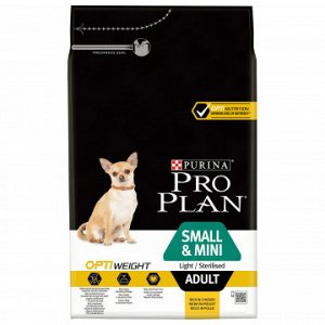 Pro Plan Adult Small & Mini Optiweight Light/Sterilised сухой корм для склонных к избыточному весу и/или стерилизованных взрослых собак мелких и карликовых пород, с ко... Optiweight Курица 3кг АКЦИЯ!