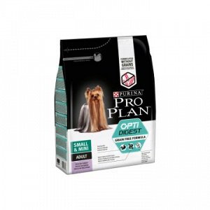 Pro Plan Small&Mini Optidigest Grain Free Formula сухой корм для собак мелких и карликовых пород с чувствительным пищеварением Индейка 2,5кг АКЦИЯ!