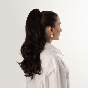 Хвост накладной, волнистый волос, на крабе, 40(±5) см, 150 г, каштановый(#HTY4 А)