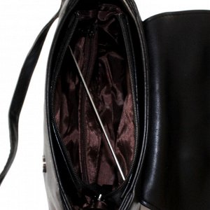 Стильная женская сумочка через плечо Mechel_Fols из эко-кожи шоколадного цвета.