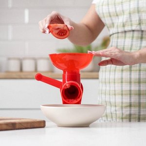 Соковыжималка для томатов Доляна, 27 см, красная