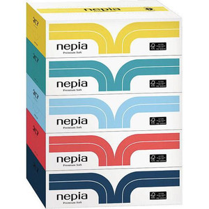 "NEPIA" "Premium Soft" Бумажные двухслойные салфетки, 180 шт. (спайка 5 пачек)