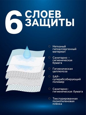 Пеленки для животных шестислойные гелевые, 60 х 60 см, (в наборе 5 шт)