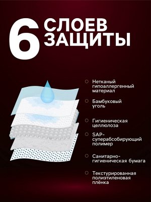 Пеленки угольные для животных шестислойные гелевые, 60 х 60 см, (в наборе 5 шт)