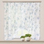 Штора для кухни вуаль-печать арка 285*160 голубой