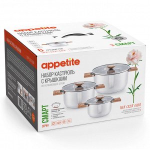Набор кастрюль нержавеющая сталь СМАРТ ТМ Appetite