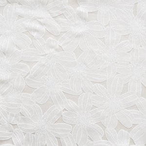 Ткань Тюль деворе Цветы белый	                  (ш280см)
