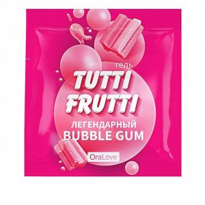 Съедобный интимный гель TUTTI-FRUTTI BUBBLE GUM, 4 г