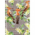 Бизнес-блокнот А5 80л. OfficeSpace &quot;Цветы. Birds and stripes&quot;, глянцевая ламинация, выб. УФ-лак