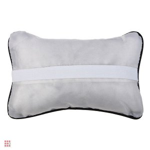 Подушка на подголовник косточка, компакт, 25x15см, экокожа, черный