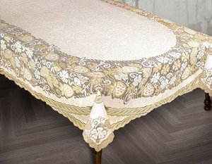 Скатерть ЗЕМЛЯНИКА, прямоугольная, цвет кремово-золотистый