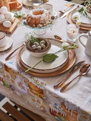 Скатерть Этель «Пасхальные куличи» 220x147 см, 100% хлопок, саржа 190 г/м²