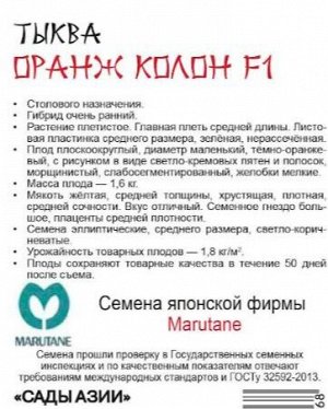 Тыква "Оранж колон" F1
