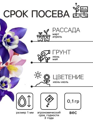 Семена Аквилегия Мак Кана Джиант 0.1г*