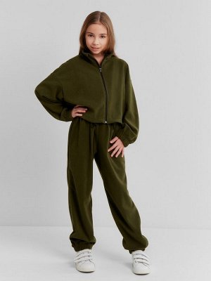 Брюки флисовые для девочки MINAKU: Fleece Soft, хаки.