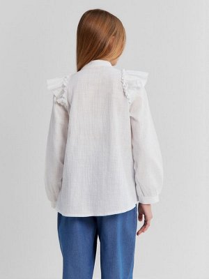 Блузка для девочки MINAKU цвет белый.