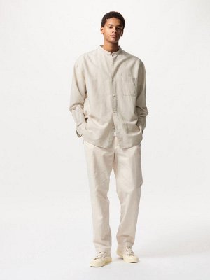 UNIQLO - однотонная рубашка с воротником стойкой - 31 BEIGE