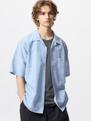 UNIQLO - рубашка унисекс из смеси хлопка и льна - 57 OLIVE