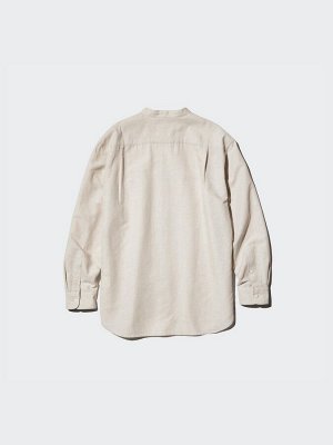 UNIQLO - однотонная рубашка с воротником стойкой - 31 BEIGE