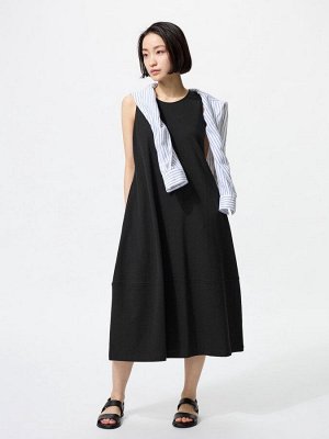 UNIQLO - воздушное платье из джерси - 09 BLACK