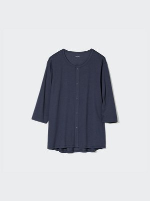 UNIQLO AIRism - кофта на заклепках с рукавами 3/4 - 00 WHITE