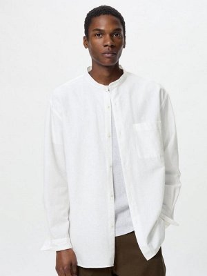 UNIQLO - однотонная рубашка с воротником стойкой - 00 WHITE