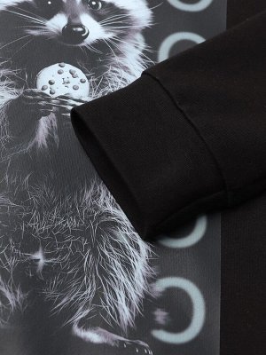 Толстовка детская MINAKU: Exclusive print, цвет чёрный.