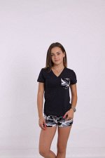 Костюм женский камуфляж 7086-013 черный
