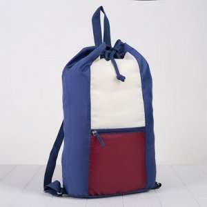 Мешок для обуви-рюкзак Оникс МО-30-45, 36*48*14, с карманом, синий