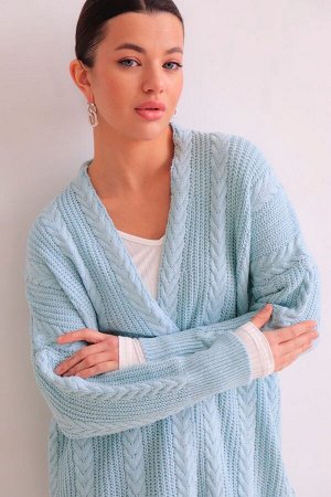 Кардиган голубой с косами