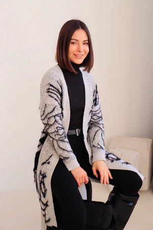 Кардиган серый с узором