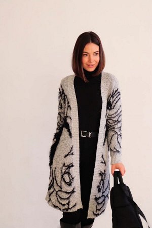 Кардиган серый с узором