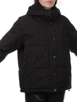 S24-268 BLACK Куртка демисезонная женская (100 гр. холлофайбер)