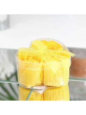 Мыльные розочки, жёлтые, набор 3 шт.