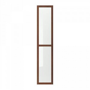 ОКСБЕРГ Стеклянная дверь, коричневый ясеневый шпон
