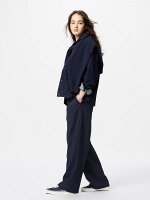 UNIQLO - женские широкие брюки с высокой талией - 69 NAVY