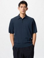 UNIQLO - базовая футболка-поло унисекс - 68 BLUE