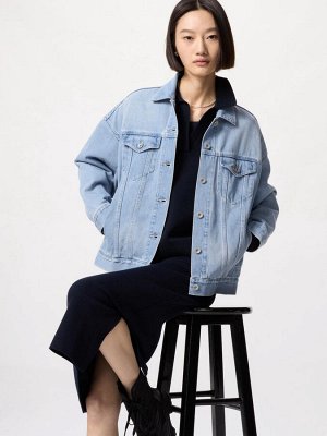 UNIQLO - женская джинсовая куртка оверсайз - 63 BLUE