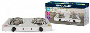 ERGOLUX ELX-EP02-C01 белая (электроплитка, 2 конф., спиральный нагр.эл.2000Вт, 220-240В)