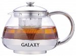 Galaxy GL 9352 Чайник заварочный 1,0 л с ситечком из высококачественной нержавеющей стали, стекл.кол