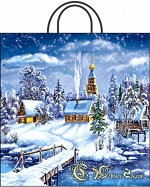 Пакет новогодний ПВД с петлевой ручкой &quot;Снежное царство&quot;