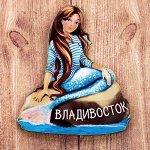 Магнит деревянный Владивосток Русалка 5,7 х 6,5 см