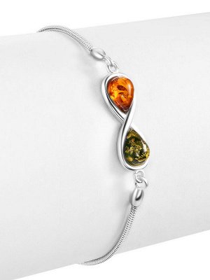 Вечный браслет «Амур» с миксом из натурального янтаря