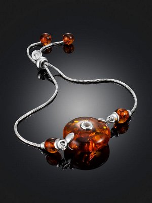 Самый лучший браслет «Фортуна» с натуральным коньячным янтарём