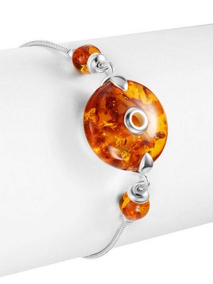 Самый лучший браслет «Фортуна» с натуральным коньячным янтарём