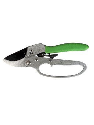 Секатор контактный, 8" (20 см), с храповым механизмом, металлические ручки, Greengo