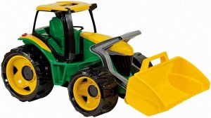 Трактор с грейдером ,желто-зеленый, 62 см, подар. уп.
