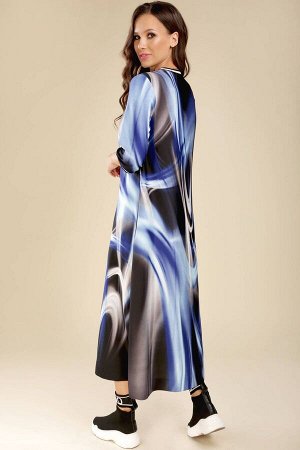 Платье Teffi style 1432 синие разводы